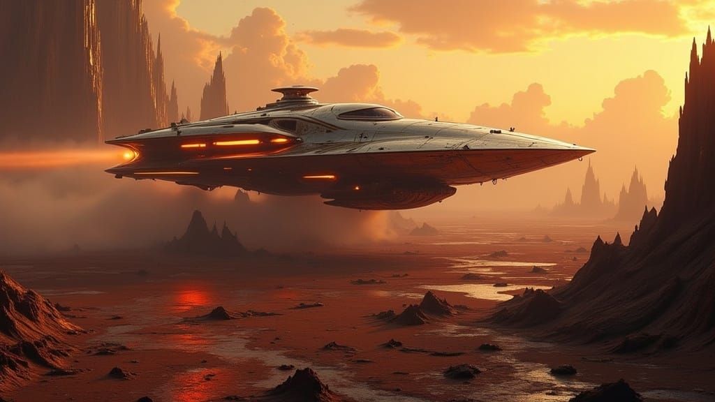 Dystopian Spacecraft Lands on Barren Alien Planet in Cinemat...