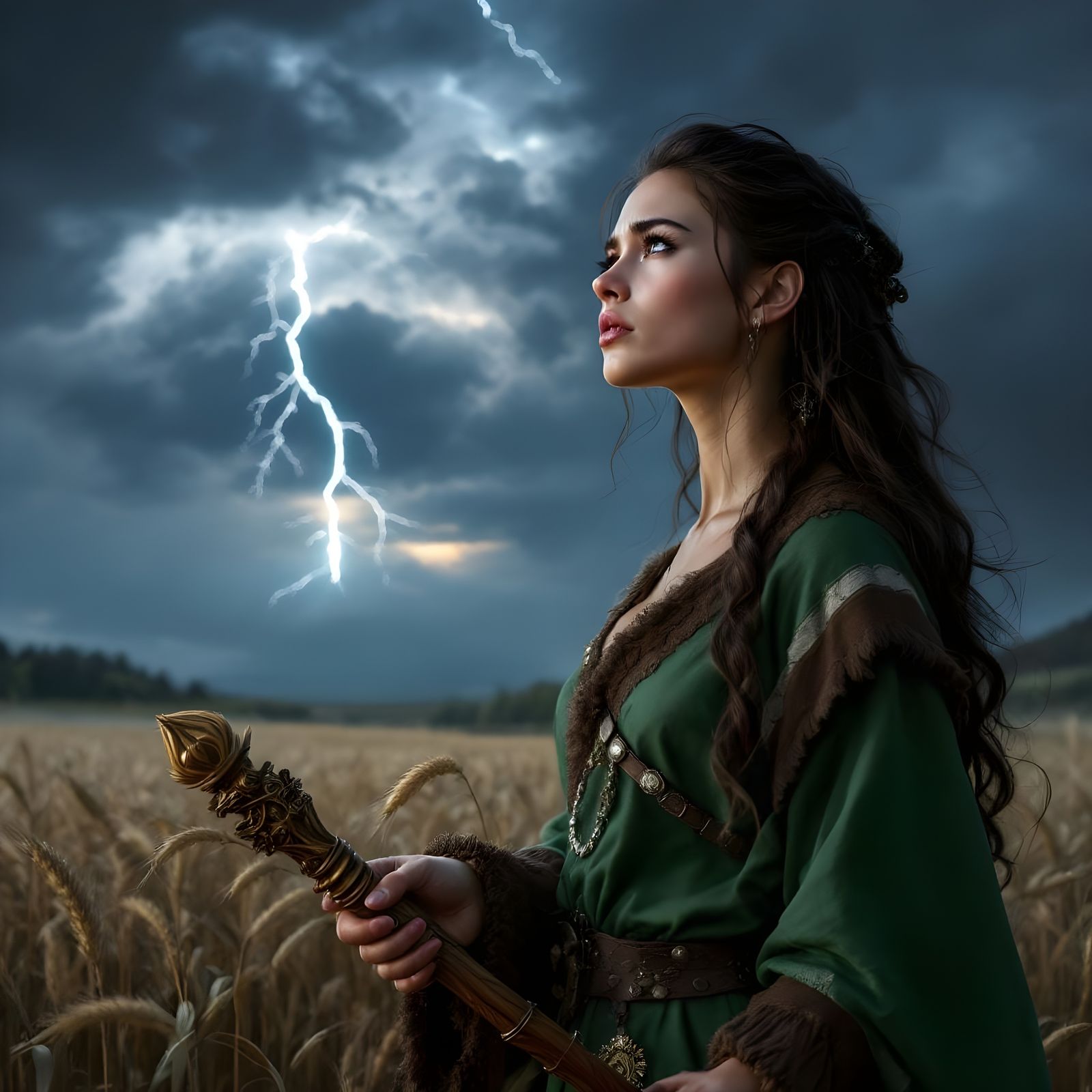 Norse Goddess in Grain Field, Kashin and Gurney Style