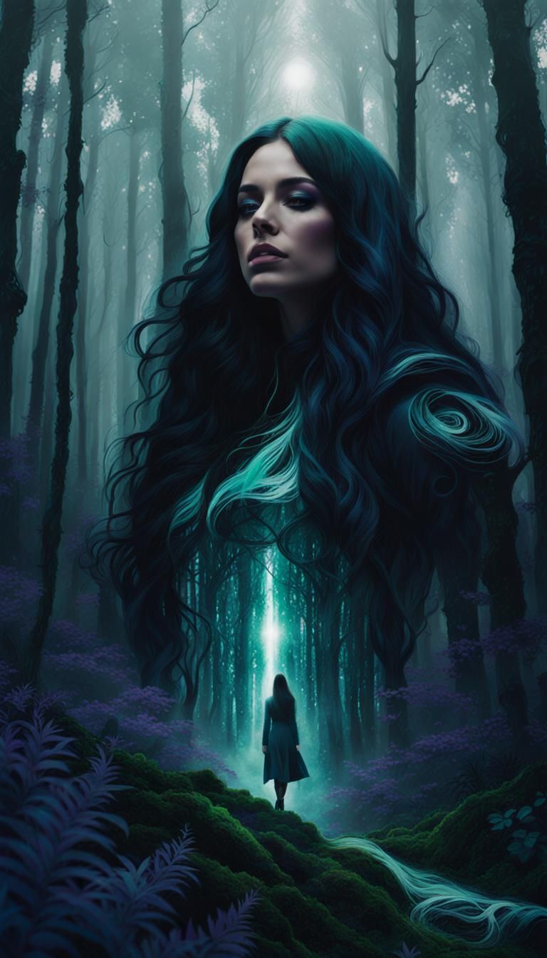 Astronaut Goddess Lost in Alien Forest: Double Exposure