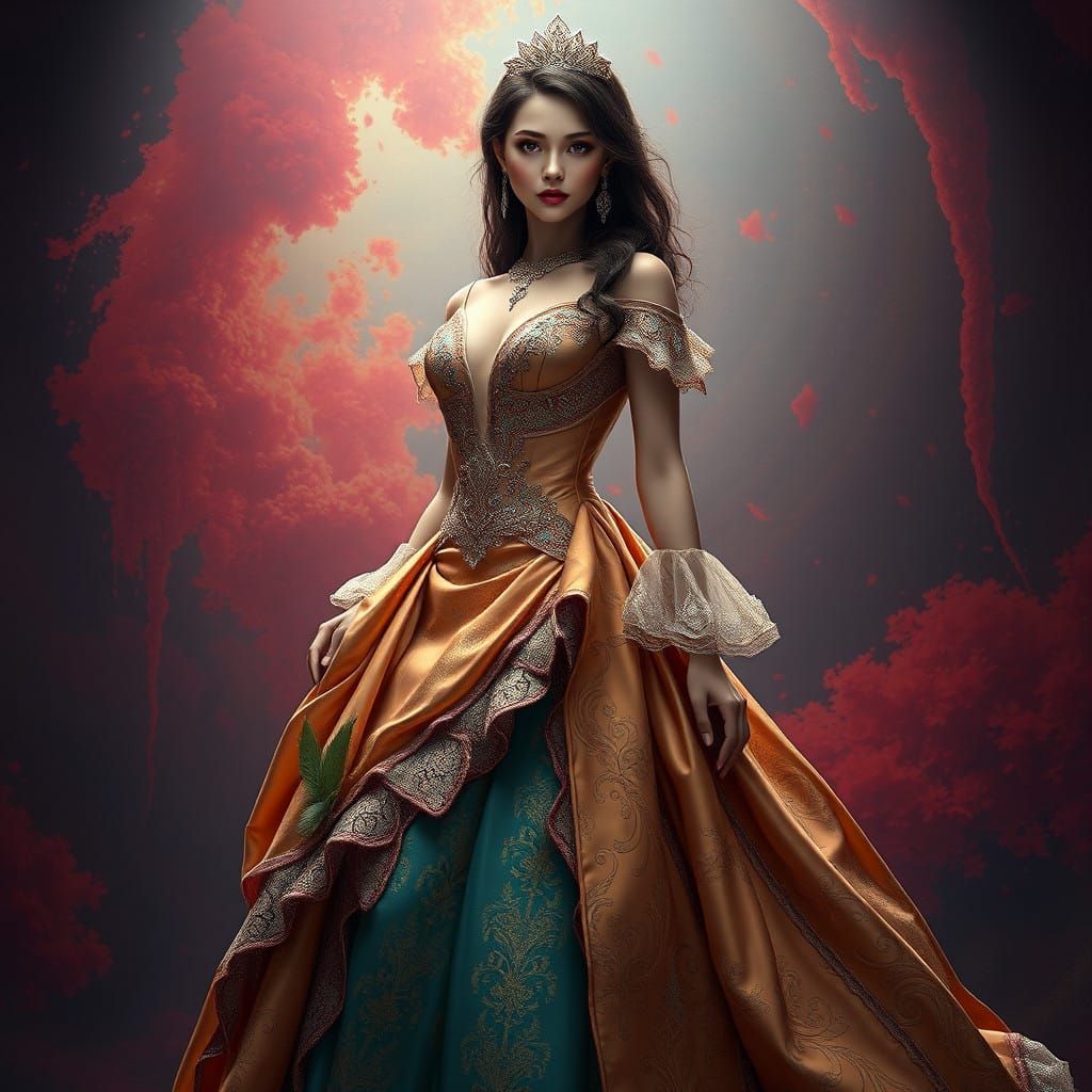 Ethereal Princess in Lavish Dress