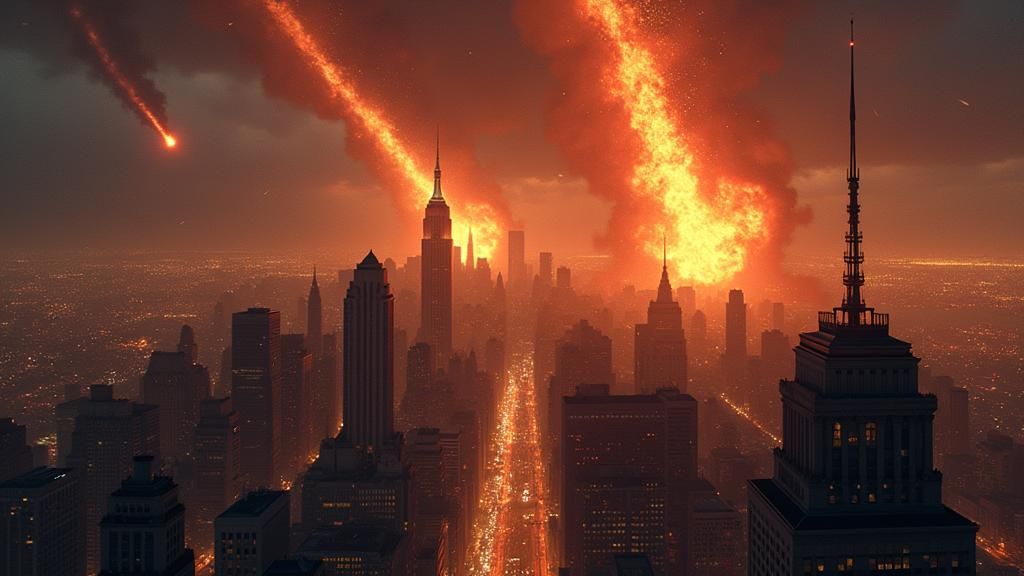 Fiery Comets Plunge into New York City