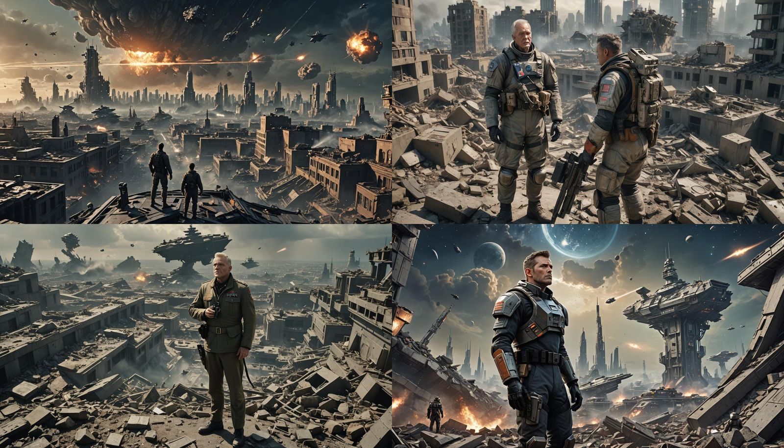 Epic Space Battle Over Earth with Alien Warships