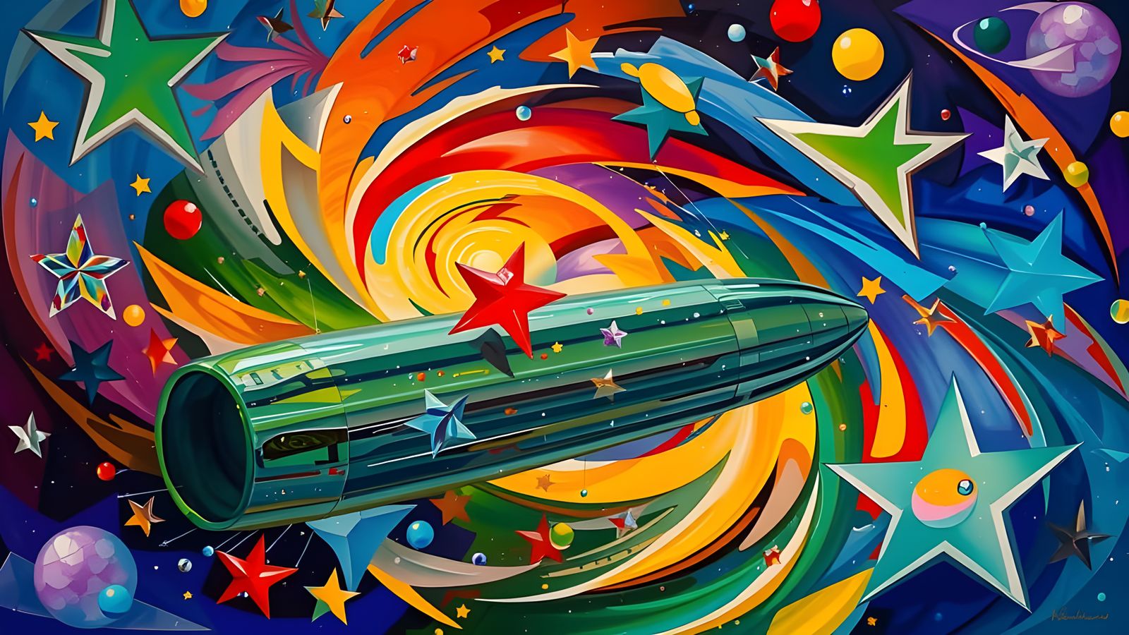 Abstract Expressionist Cylinder in Impasto Oil