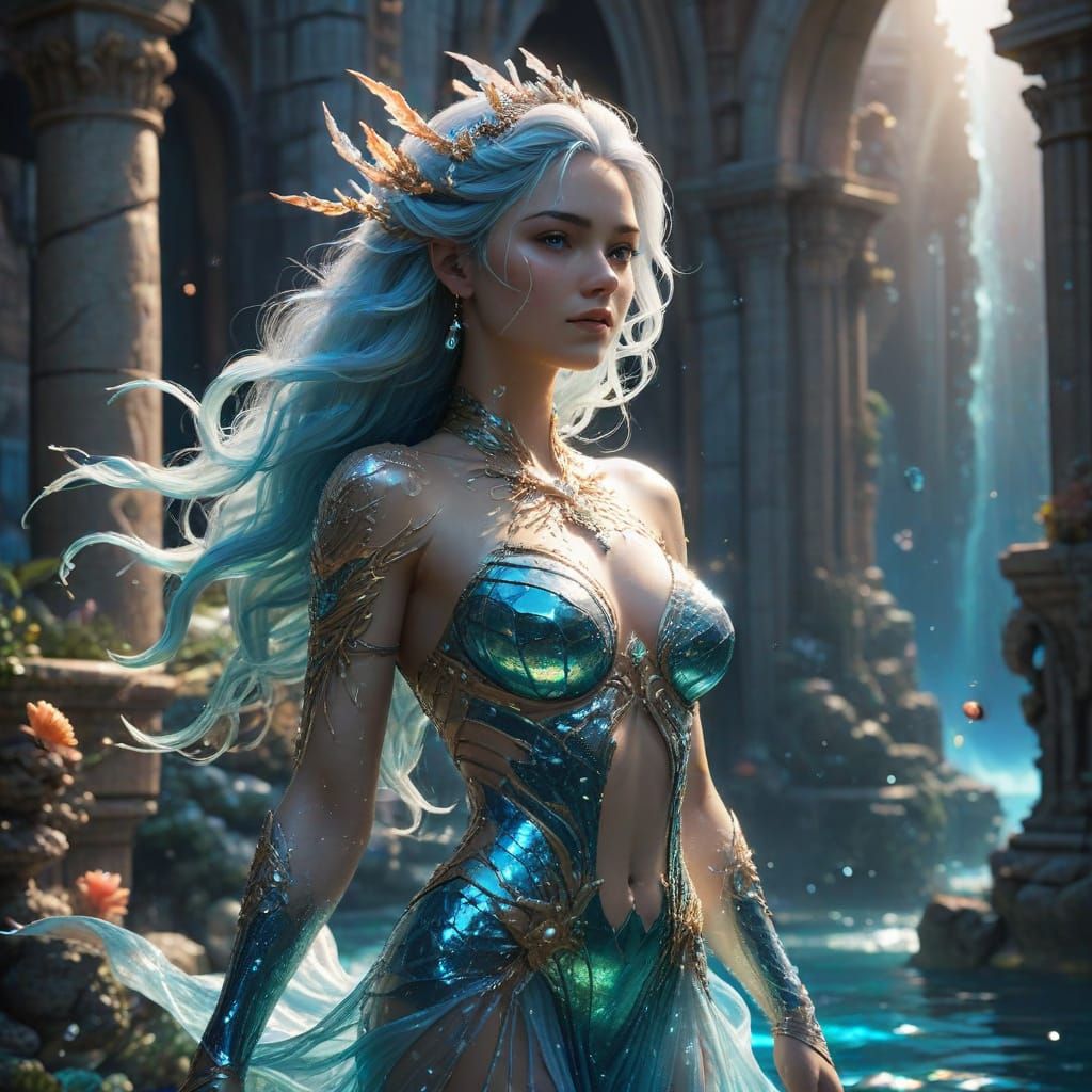 Ethereal Atlantis Princess in Oceanic Splendor