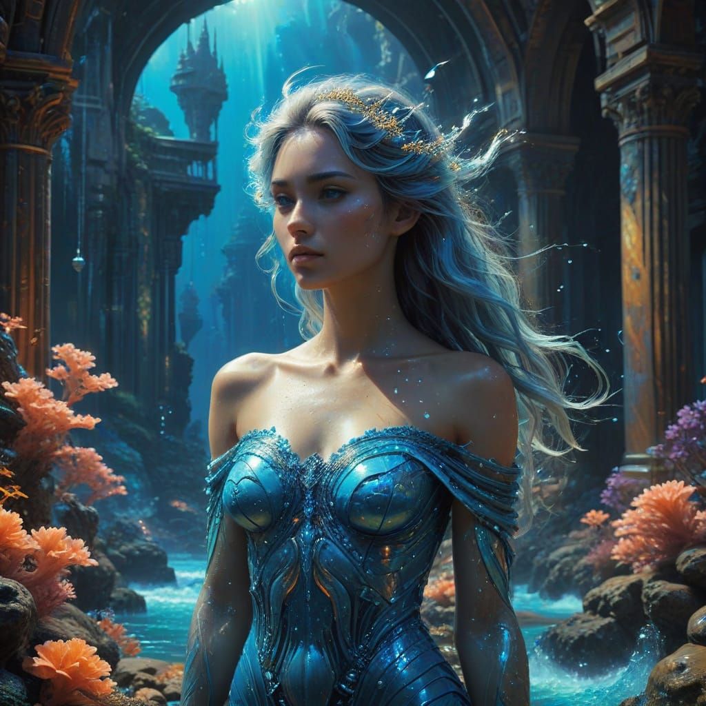 Mystical Atlantis Princess in Underwater Realm