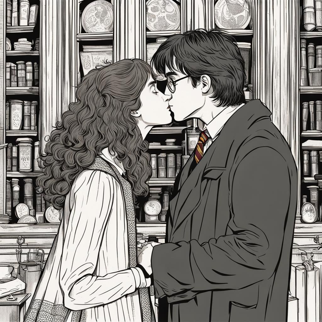Harry Potter and Hermione Kiss at Party