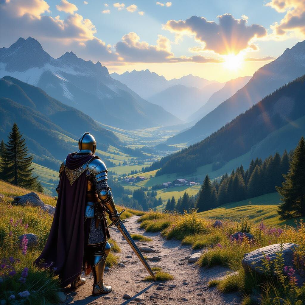 Knight in Lamellar Armor at Alpine Valley Overlook