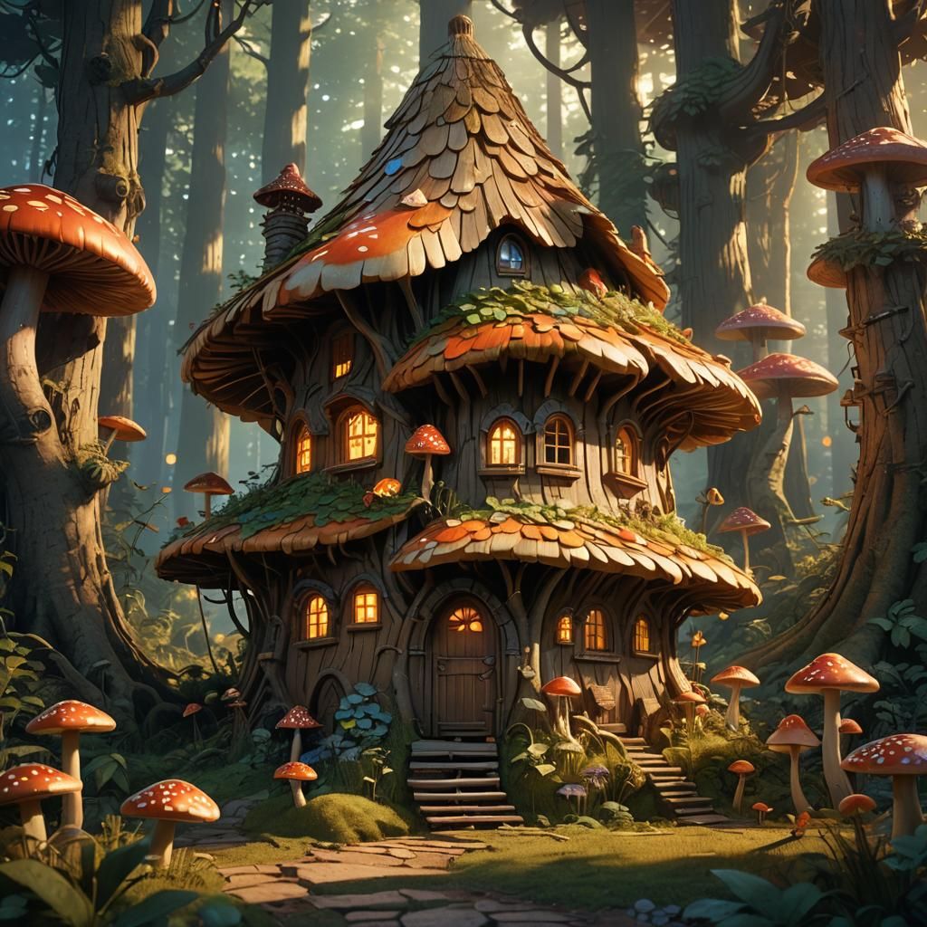 Fantasy Hut on Chicken Legs in Enchanted Forest