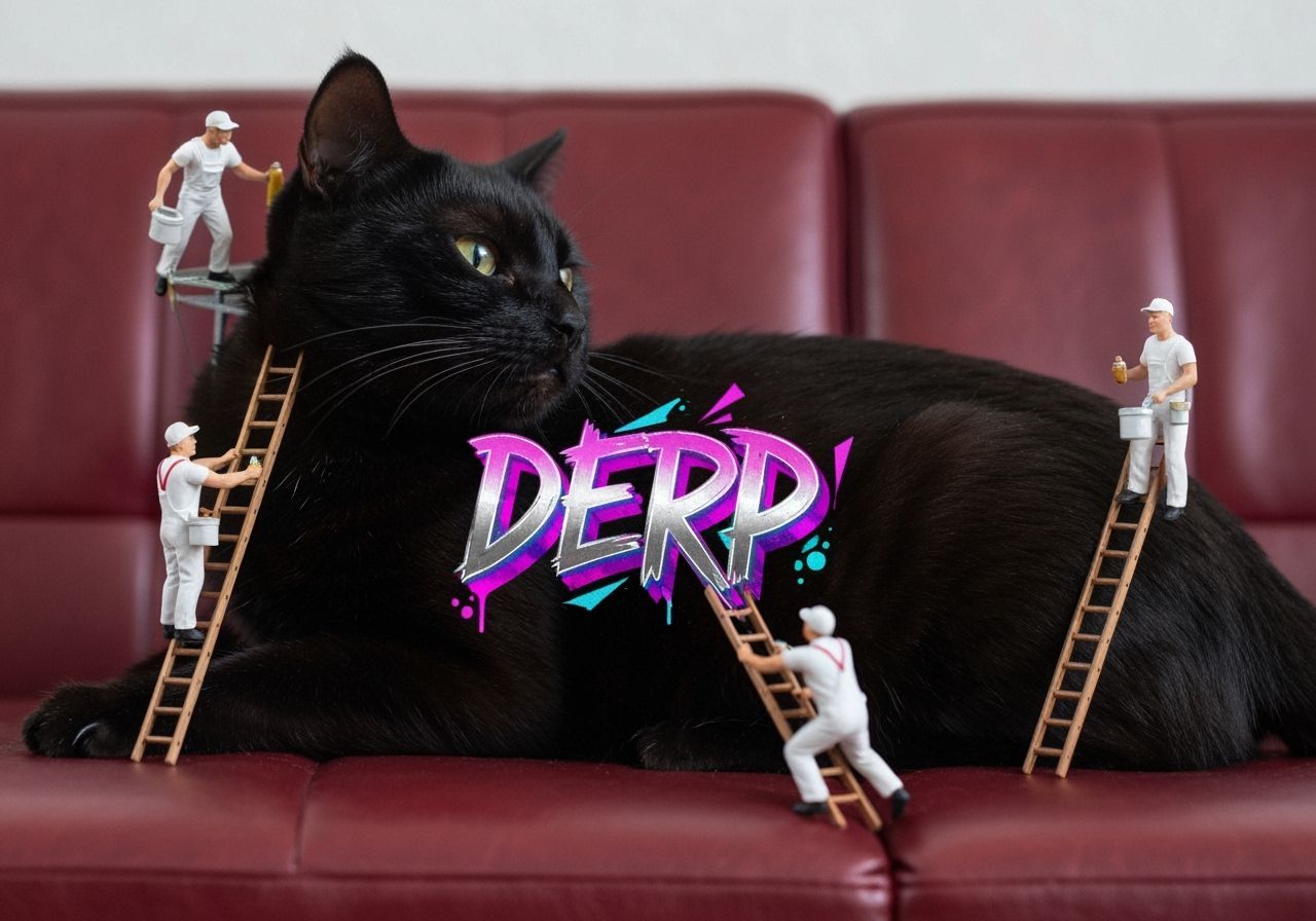 Extremely tiny miniature people wearing white painters overa...