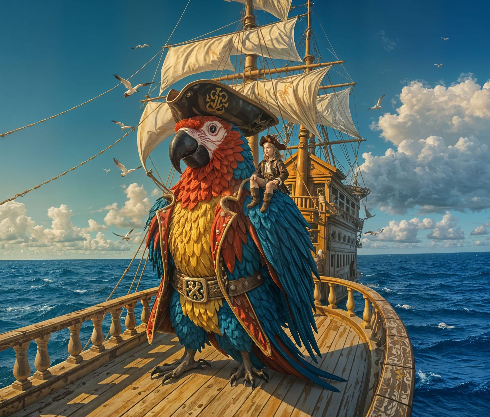 Pirate Parrot Sailing the High Seas