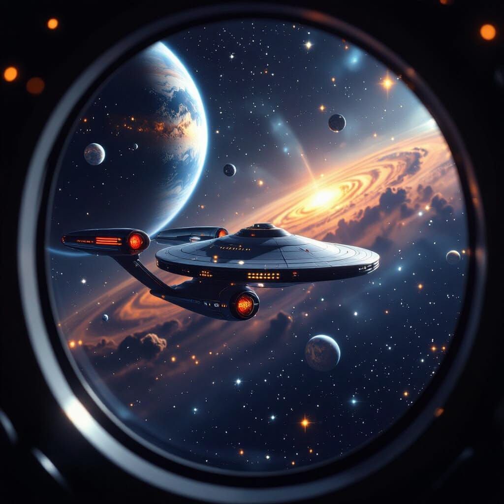Starship Window View of Endless Space