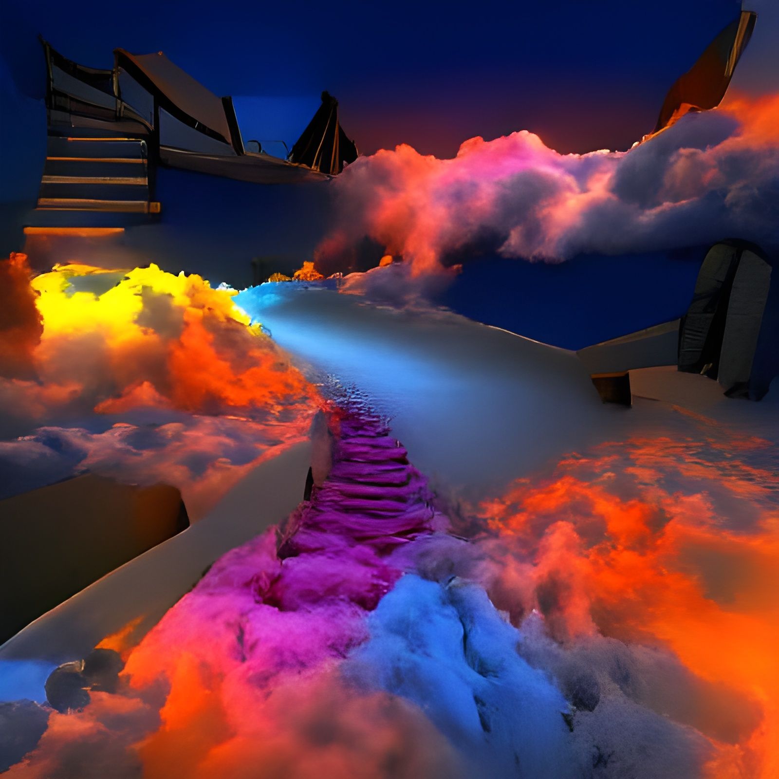 Twilight Stairway to Heaven: Hyperrealistic 8K Resolution