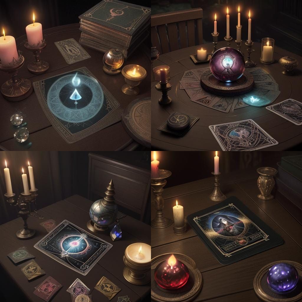 Ancient Tarot Cards with Crystal Ball