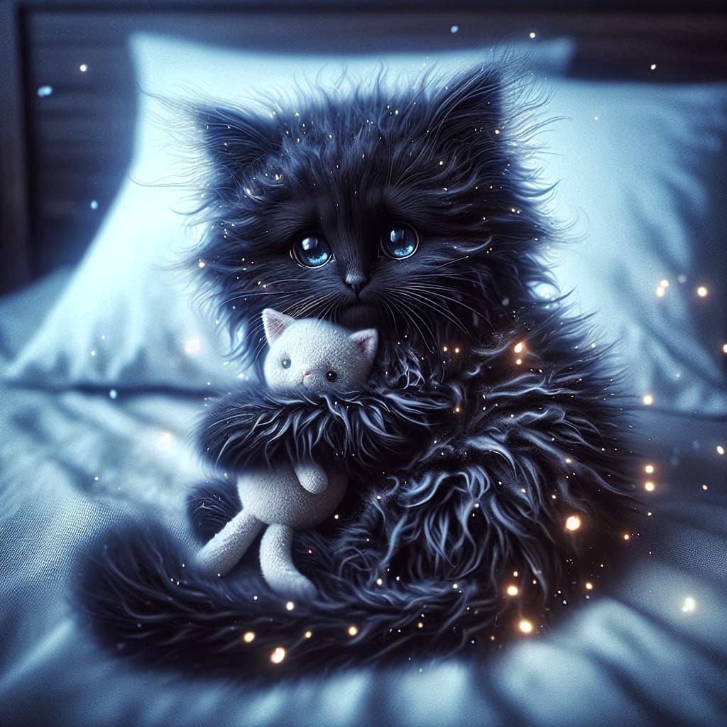 A hyper-realistic digital artwork of an adorable cute sad ba...