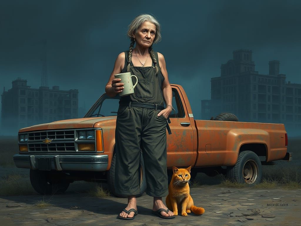 Gritty Slavic Villager Defies Desolate Apocalypse