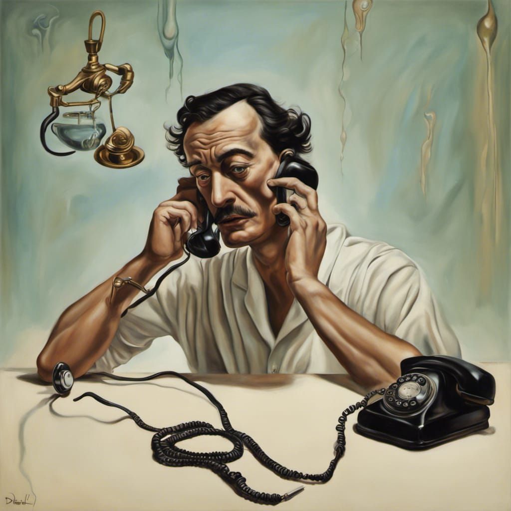 Surreal Phone Addiction in Salvador Dali Style