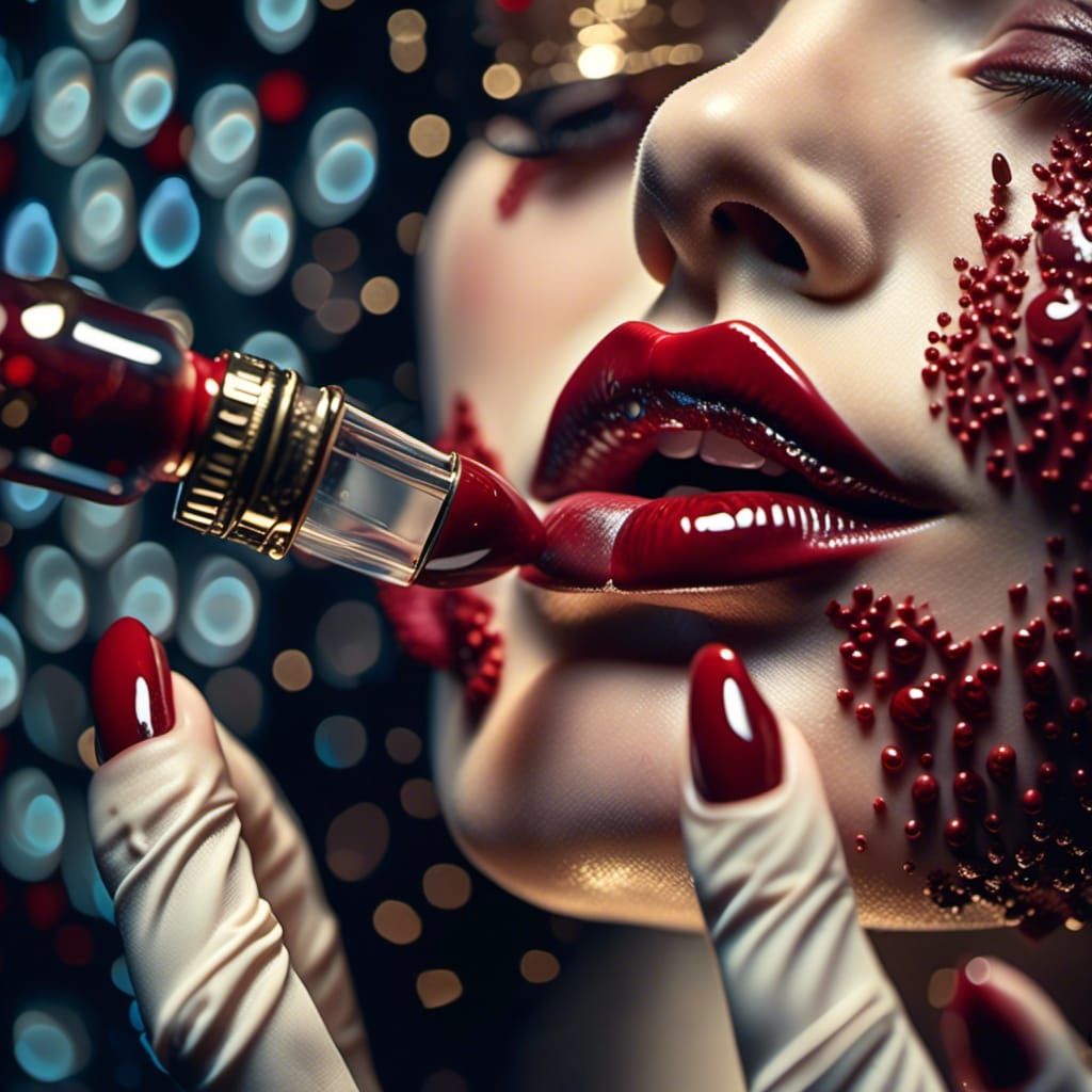 <lora:Amazing Lips:1.0> The rays of the blood of the nano li...