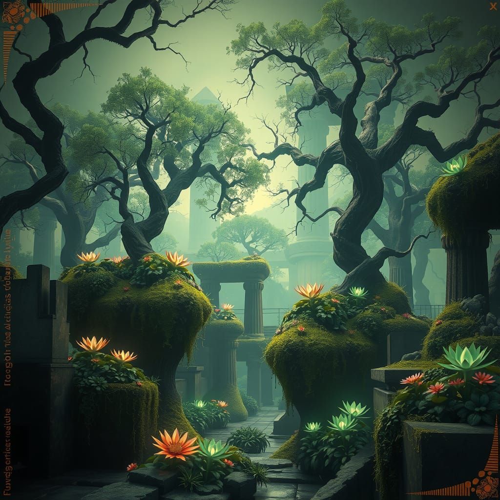 Mystical Verdant Landscape in Hyper-Realistic Style