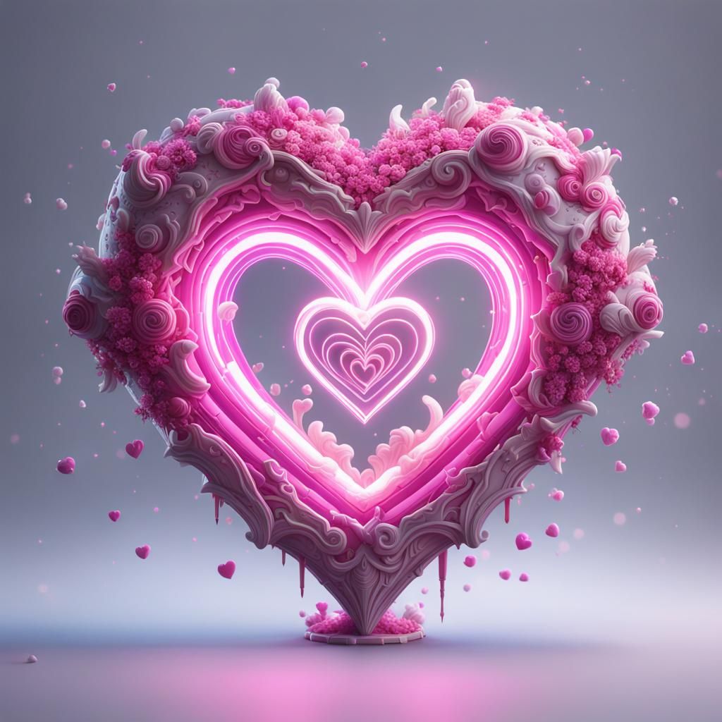 Heart-Shaped Lightstick in Detailed Digital Painting