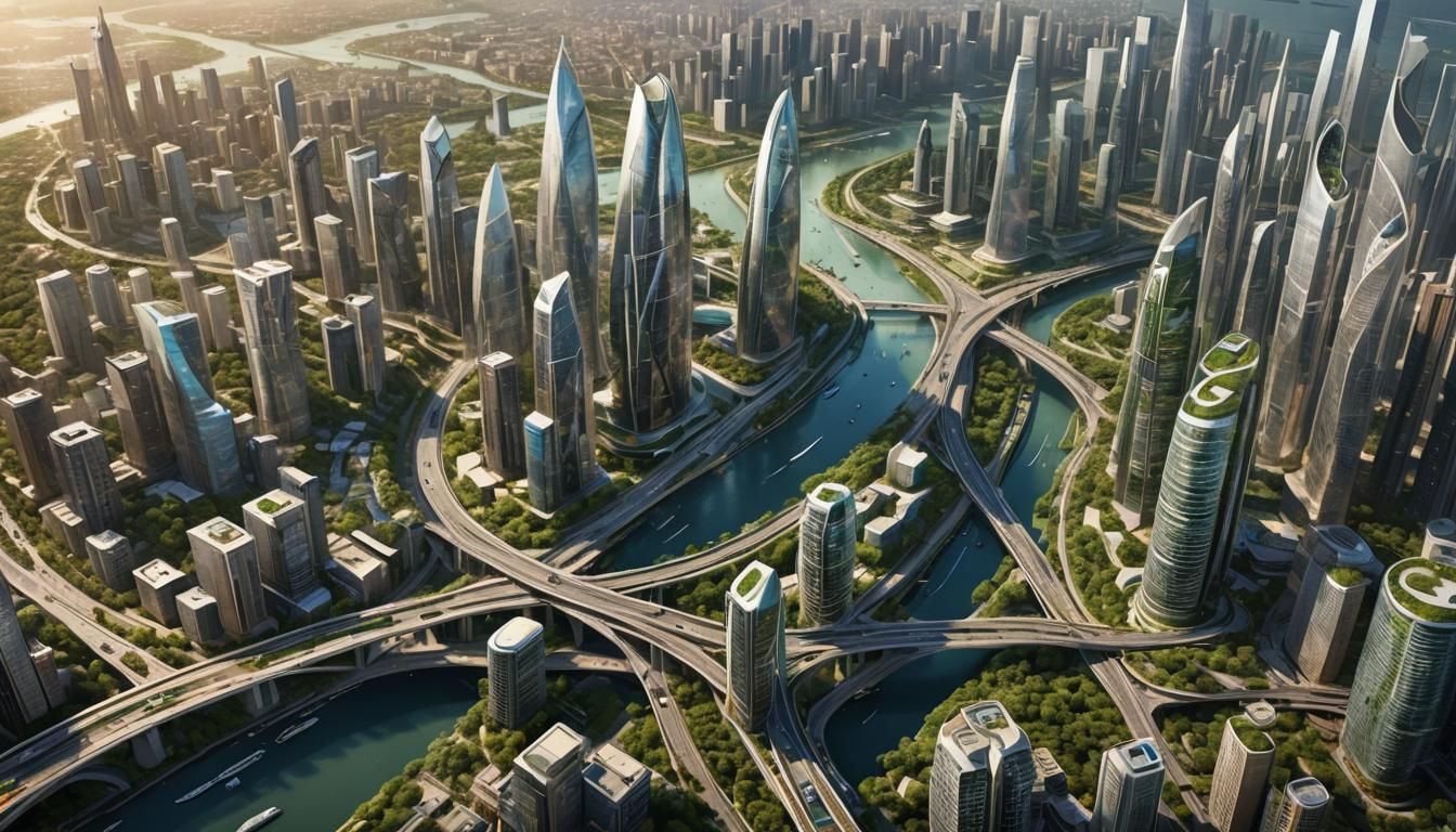 Futuristic Island Megacity: 3D Game Cinematic Vision
