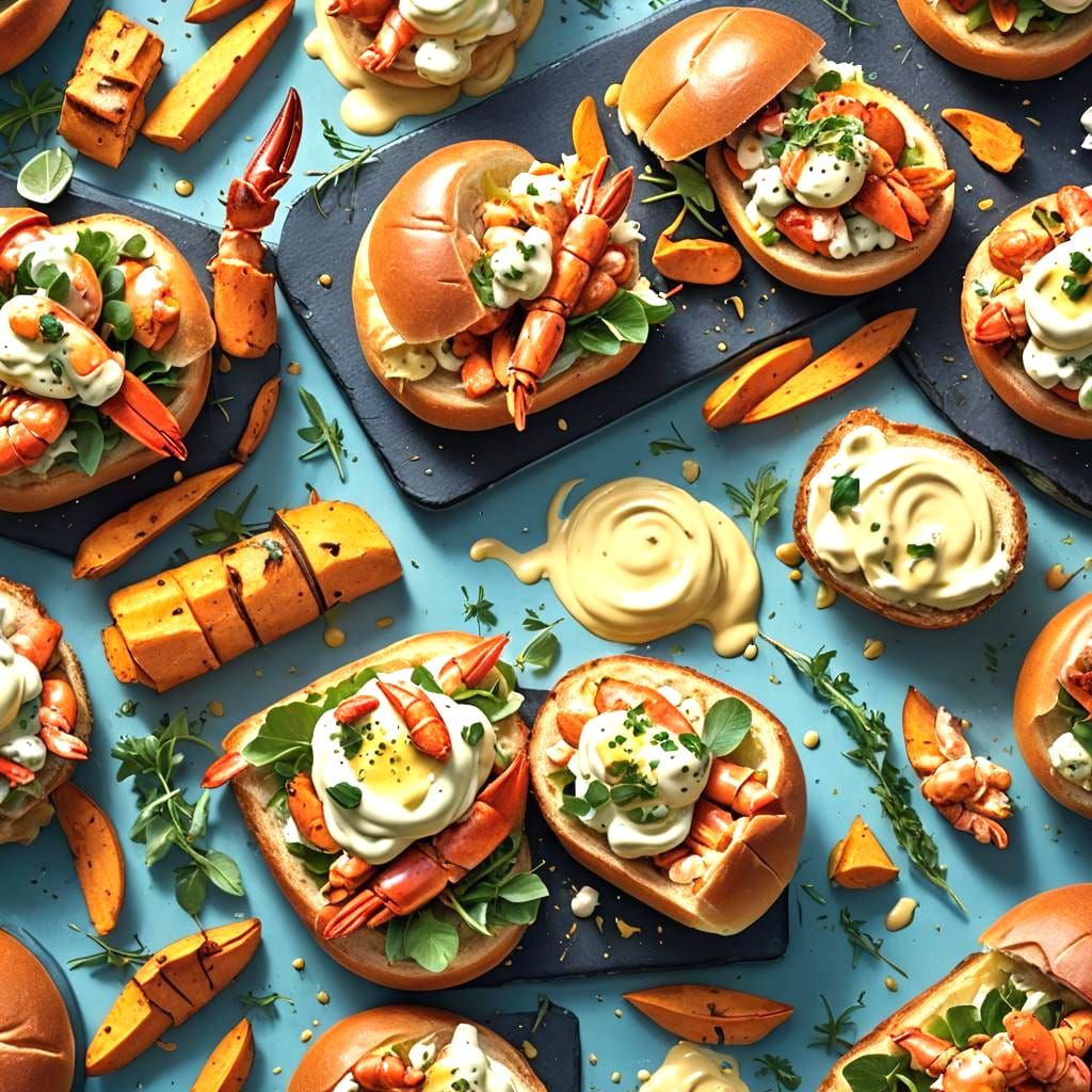 Lobster Roll on Brioche: Detailed Matte Painting