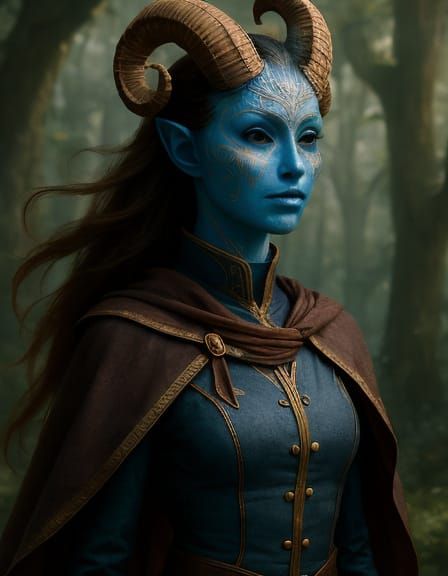 Alien Woman in Mystical Forest: Hyper-Realistic Digital Art