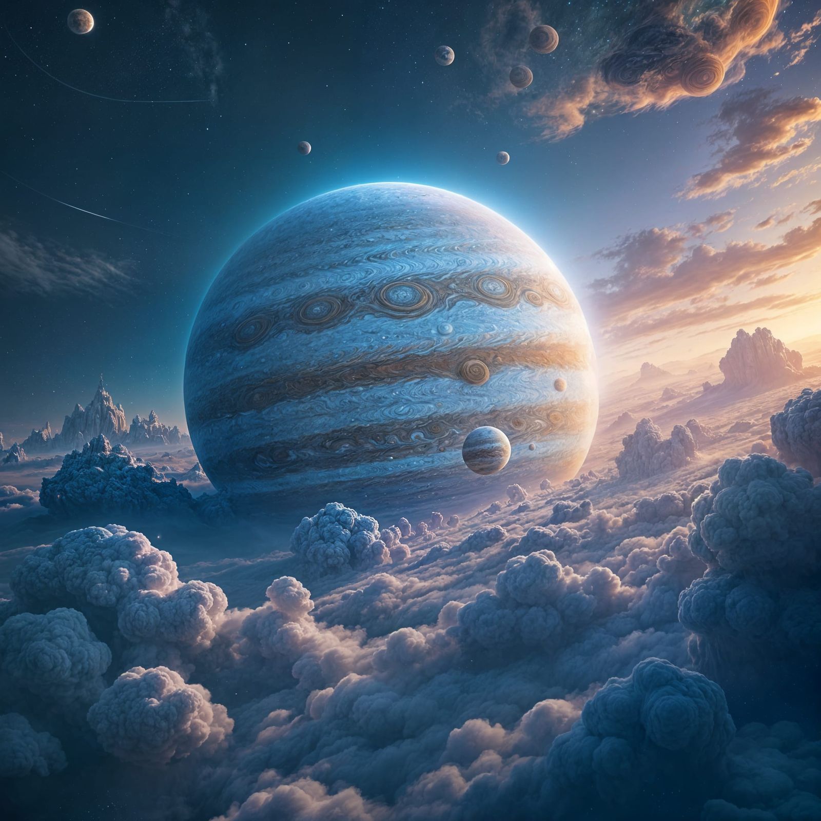 Jupiter Surrounded by Jolly Planets, Matte Painting