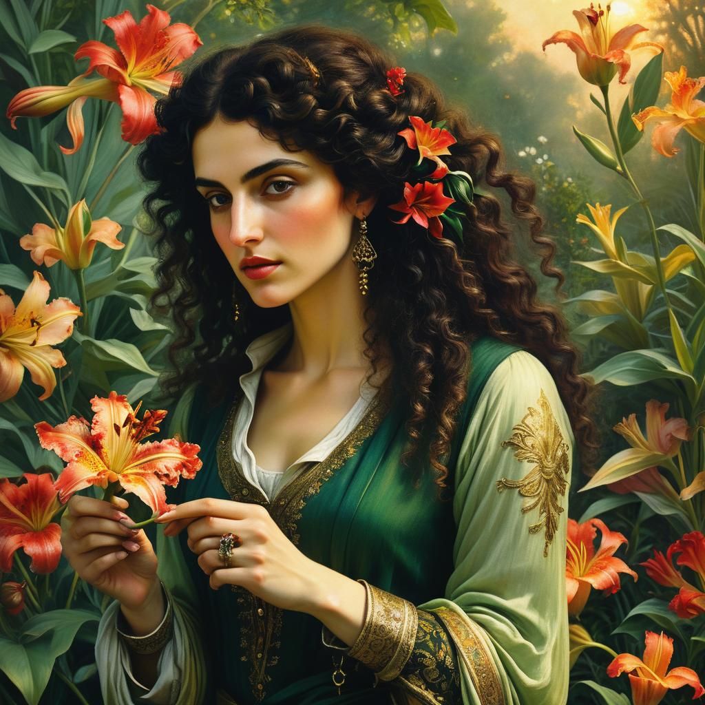 Ottoman Pirate Botanist Picking a Lily