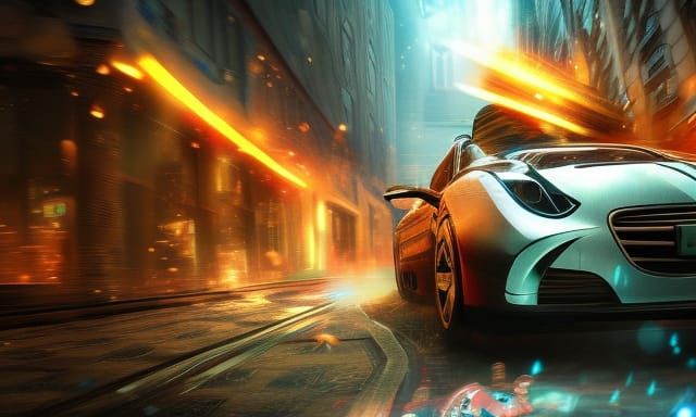 Christmas Toy Electric Car: Digital Matte Painting