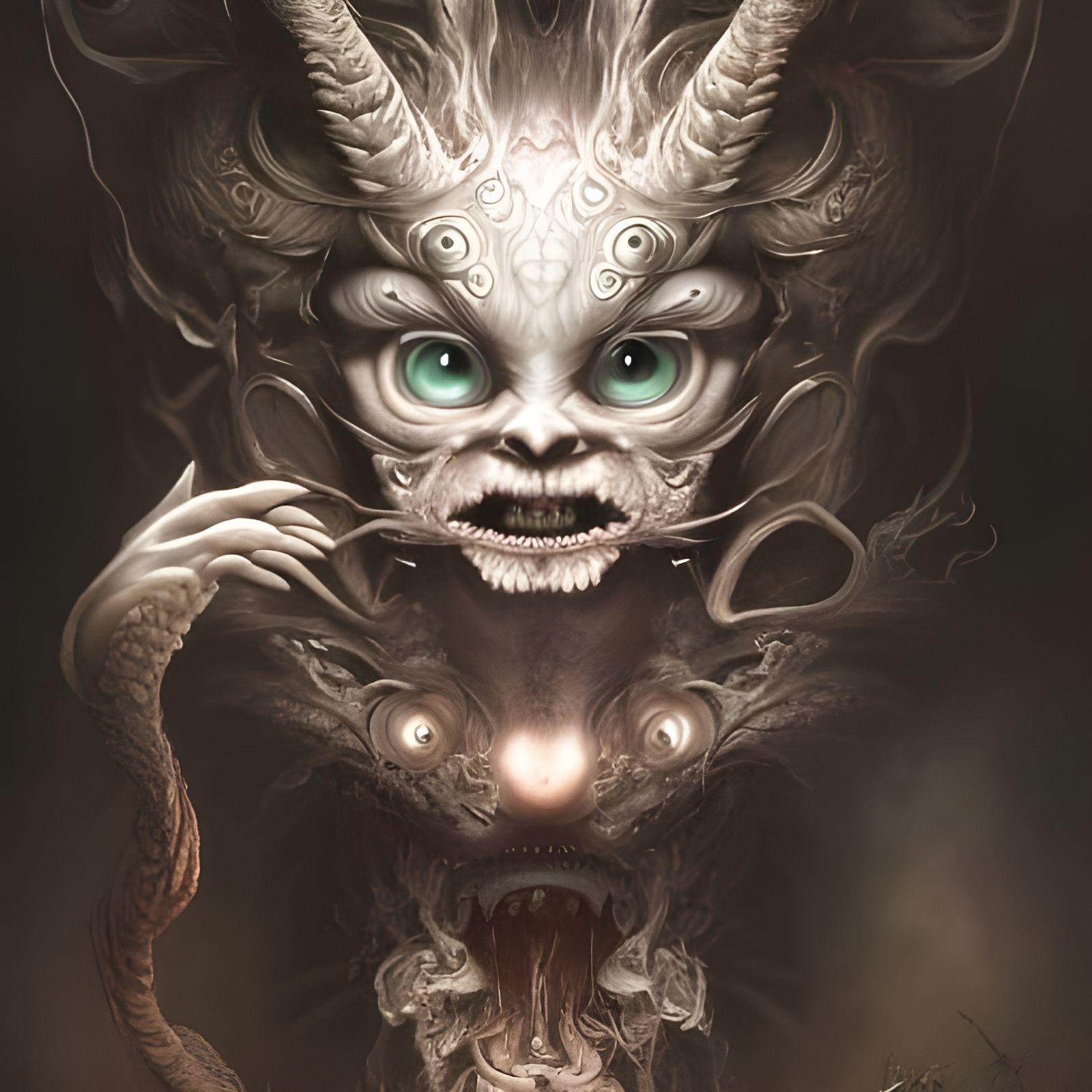 Demonic Face Emerges from Television Screen