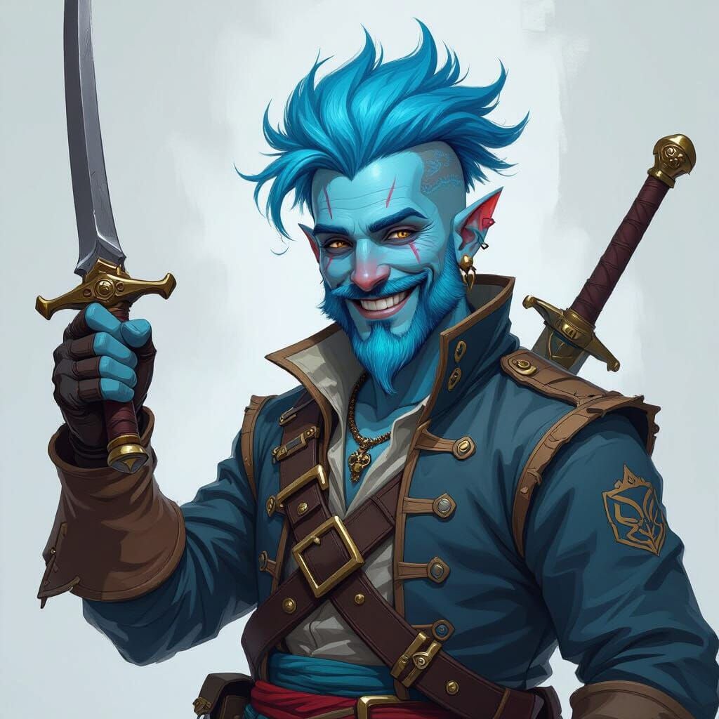 Air Genasi Pirate Captain Concept Art