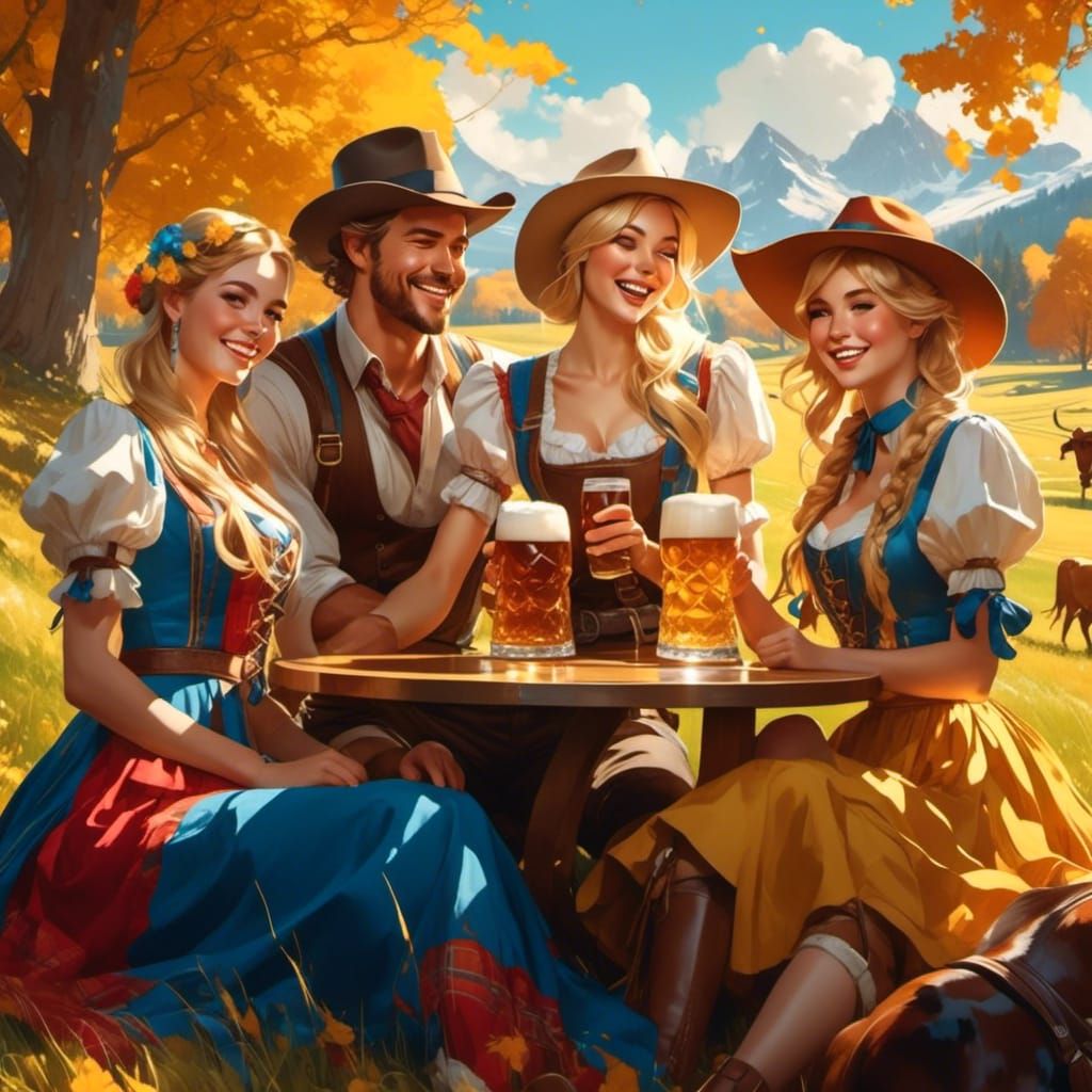 Oktoberfest 2023: Tina, Jane and Julie know they've had plenty of beer when Mary suddenly appears to be a handsome man (...