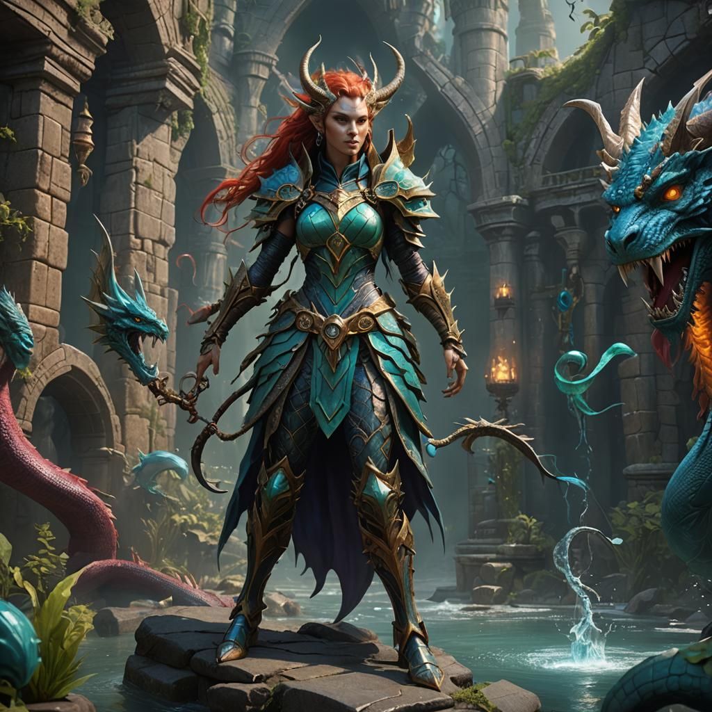 Female Simic Hybrid: Detailed Fantasy Art