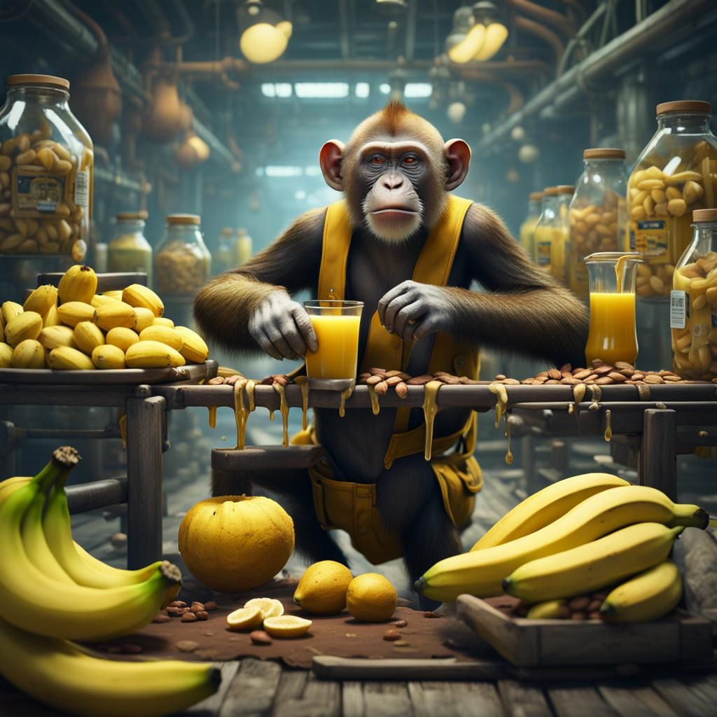 Monkey's Banana Juice Factory: Detailed Matte Painting