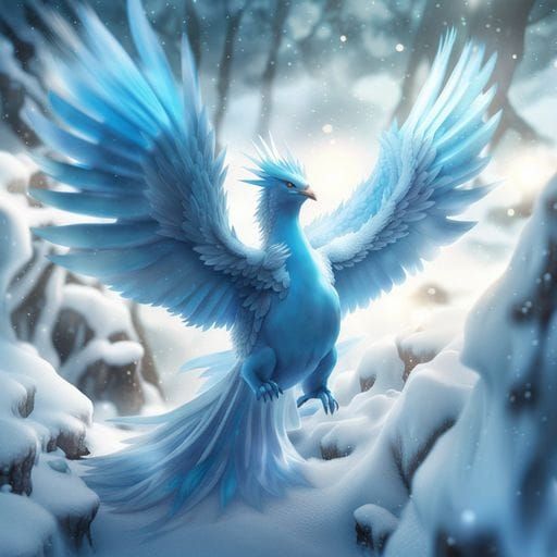 Photorealistic Articuno in Snowy Blizzard
