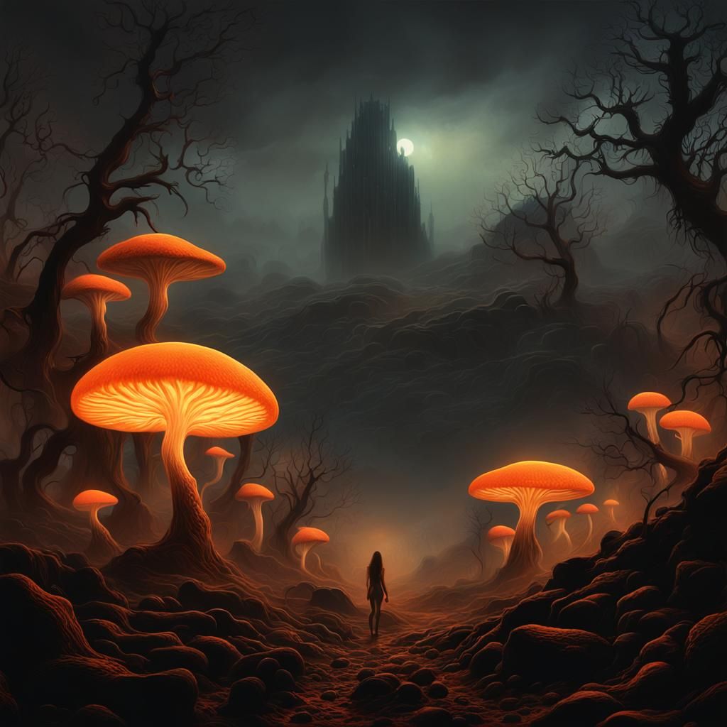 Venus in Dark Mist: Hyperrealistic Digital Art