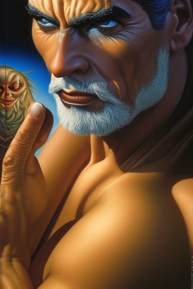 Detailed Portrait of a Muscular Man in Dark Fantasy Style