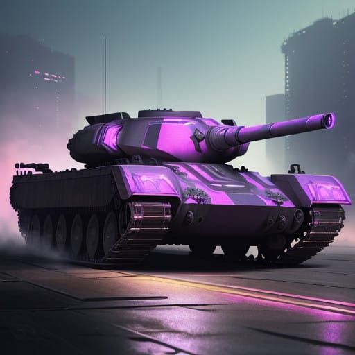 Cyberpunk Tank in Neon Pink and Pearlescent Metallic