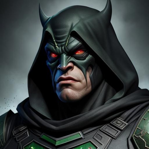 Hyperrealistic Batboy Dr. Doom Concept Art