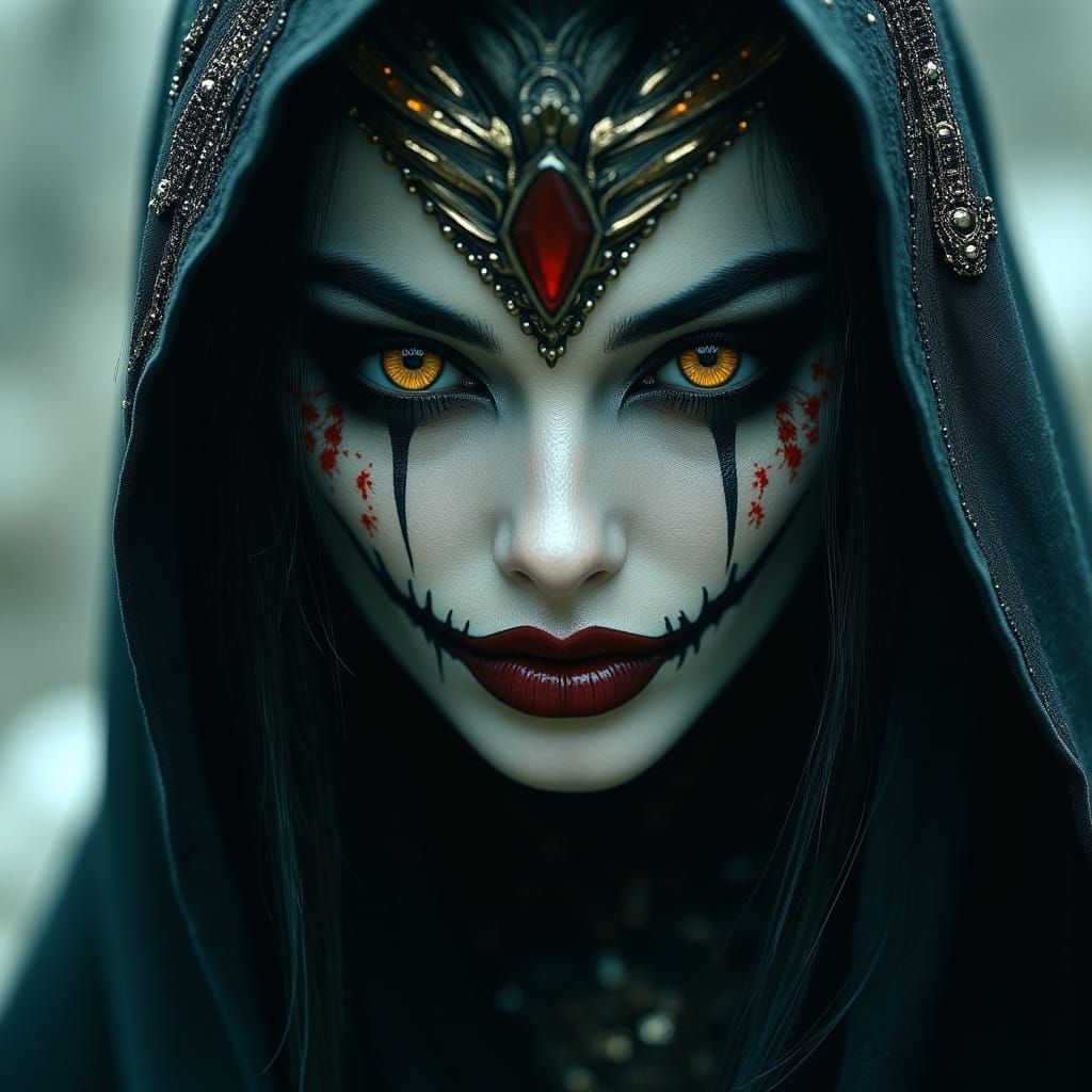 Ethereal Vampire Woman in Dark Fantasy Art