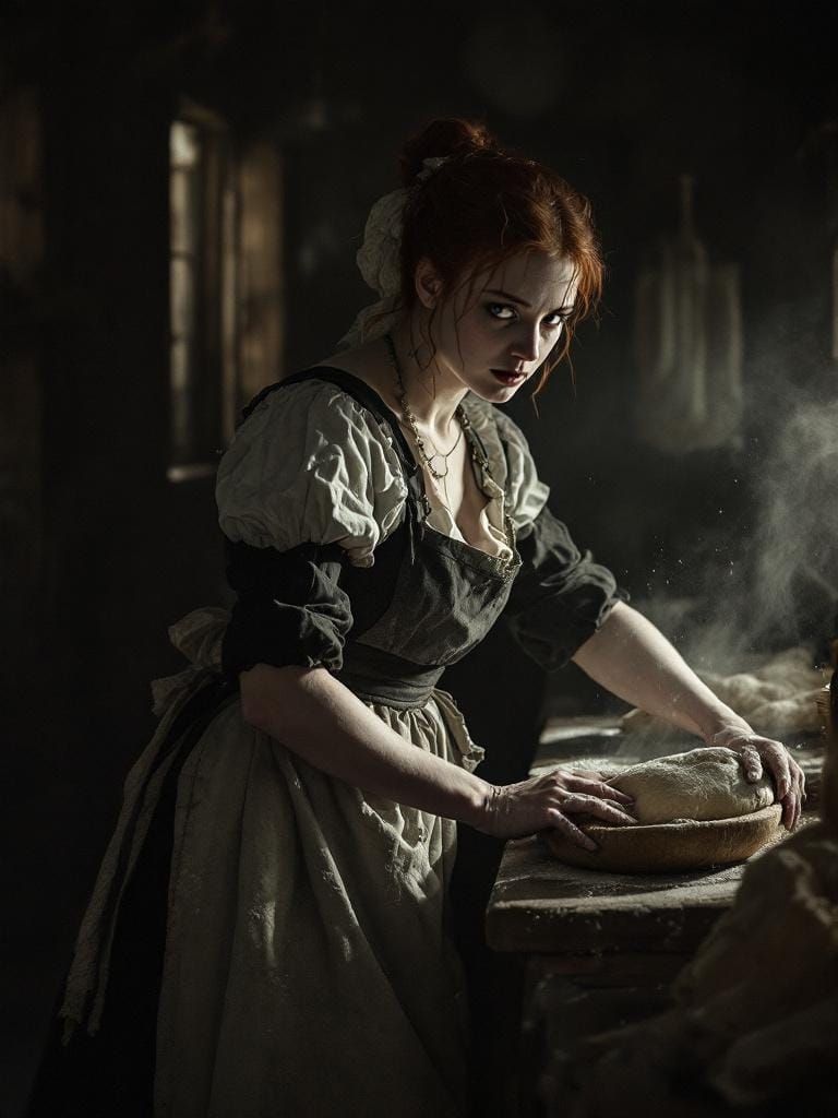Redhead Baker with Flour: Fuseli and Bacon Aesthetic