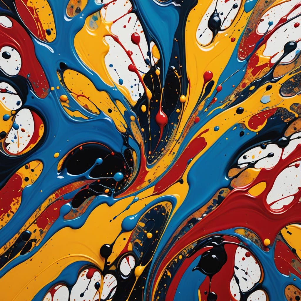 Vibrant Abstract Expressionism with Dripping Paint
