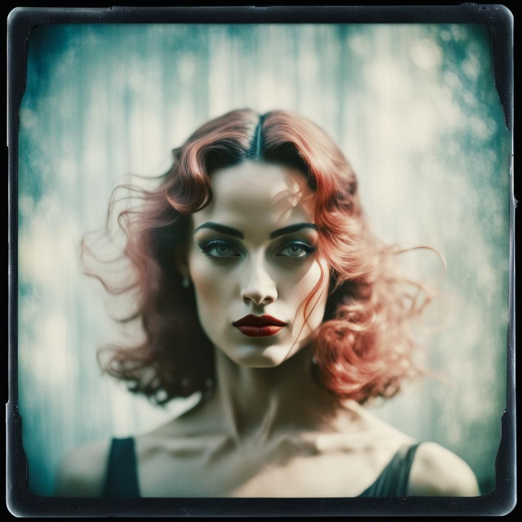 Tango Dancer Portrait in Vintage Polaroid Style