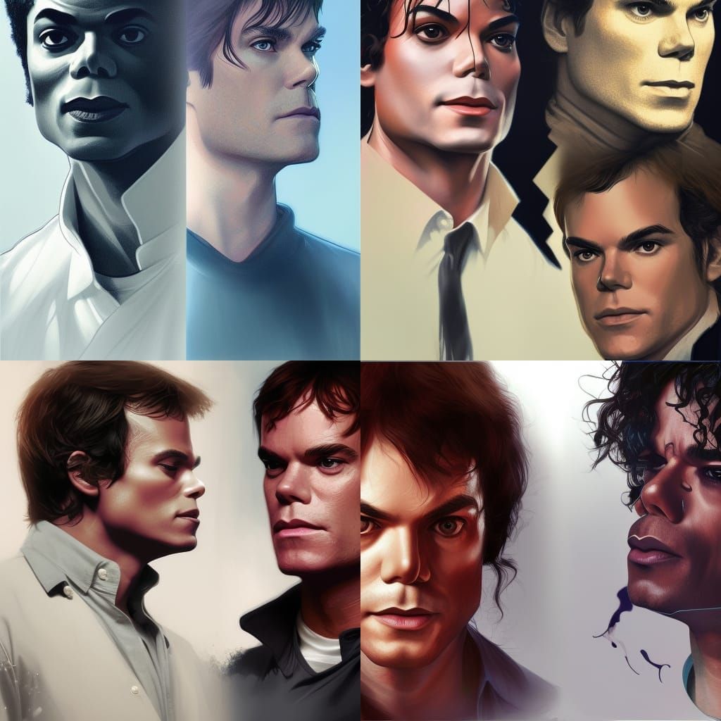 Arguing Men: Hyperdetailed Portrait in Art Nouveau Style