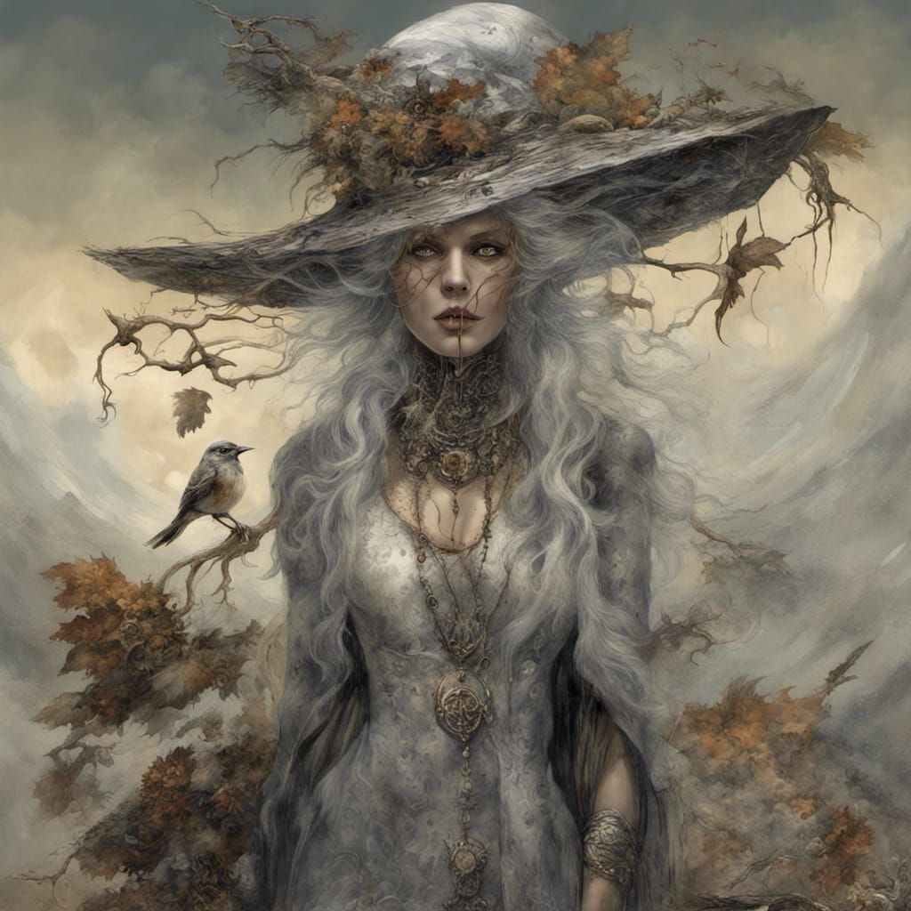 "a salt and pepper witch"