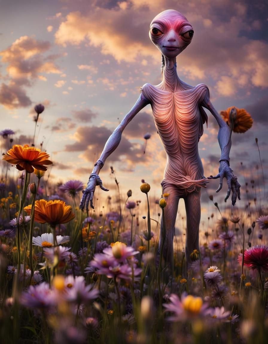 Photorealistic Aliens in Fashionable Attire, Masterpiece Pho...