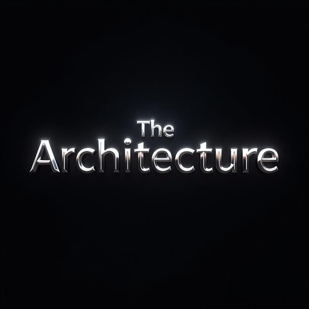 Futuristic 3D Logo for The Architecture in Chrome