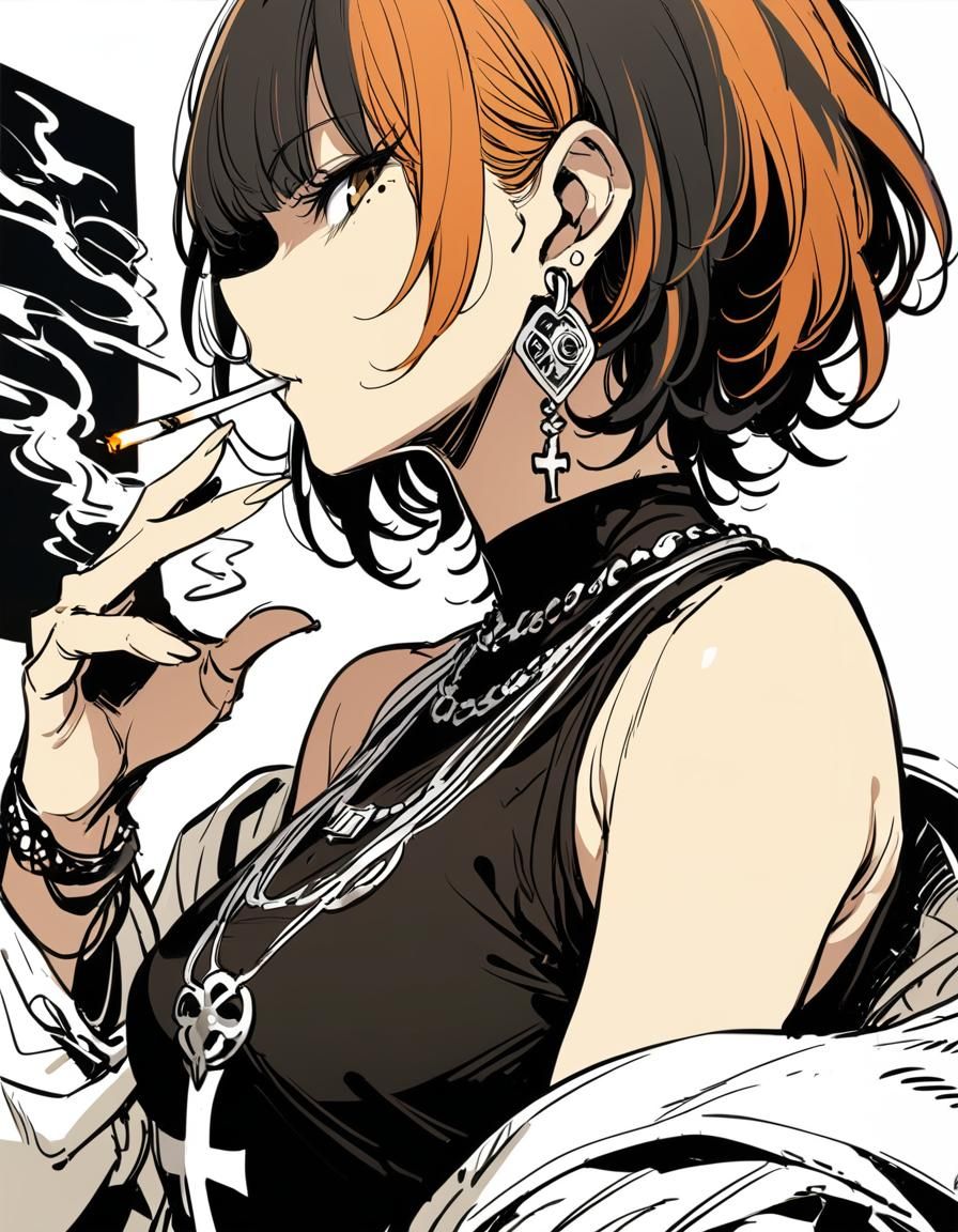 Detailed Anime Portrait of Pierced Girl