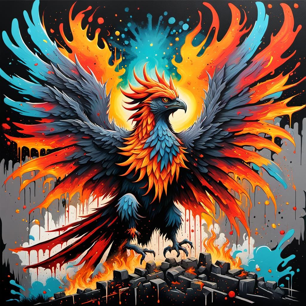 Fiery Phoenix Rising: Graffiti Art in Street Style