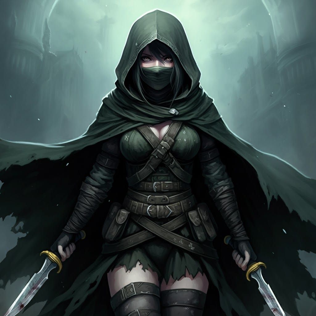 Anime Style Female Rogue with Dual Daggers